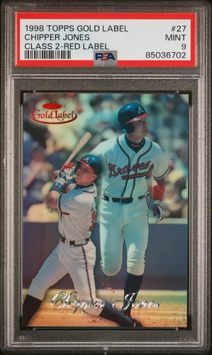 Chipper Jones [Class 2 Red Label] #27 1998 Topps Gold Label card