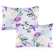Toddler Pillowcase 2-Pack 13x18 Kids Travel Pillow Case Cover Purple Floral