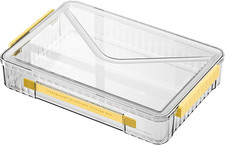 Marte Vanci Plastic Storage Bin with Lid Portable Project Case with Handle Clear