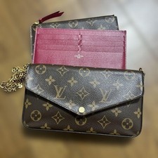 Louis Vuitton Monogram Pochette Felicie Chain Wallet Gold Hardware