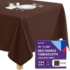 Rectangle Tablecloth - 70 x 120 Inch Chocolate Table Cloth for 6 or 8 Foot Re...