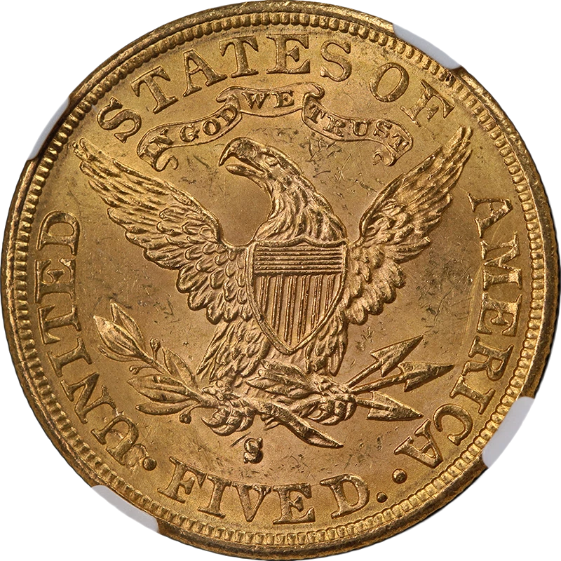 1886-S Liberty Gold $5 NGC MS63 Nice Eye Appeal Nice Strike - Image 2 of 4