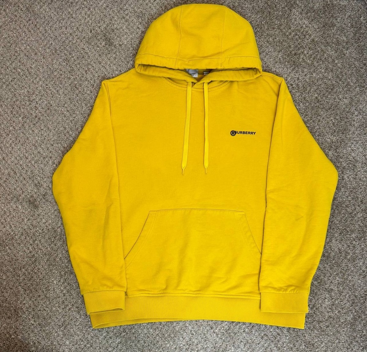 Burberry Limited London England Hoodie Men's XL Yellow Pullover