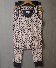 Live Love Lounge Karen Neuburger Pajamas Set Pink Animal Fleece Womens S H90-39