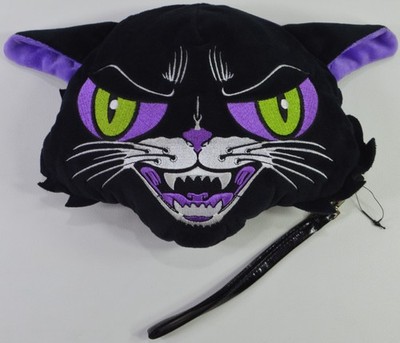Kreepsville 666 Kattitude Cat Wristlet Goth Punk Plush Psychobilly Purse Bag