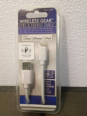 Wireless Gear Sync-& Charger Cable iPhone iPad Extra Long 10''New Inbox
