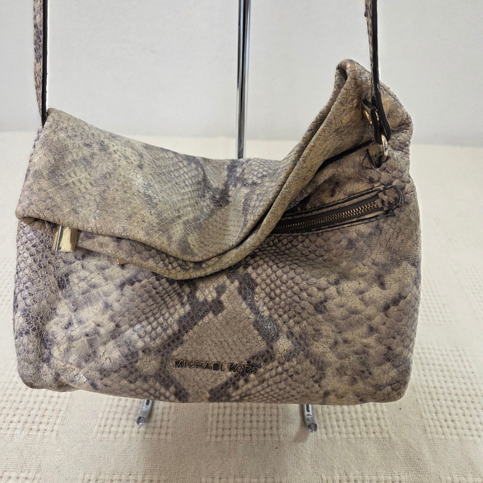 Michael Kors Python Embossed Leather Shoulder Bag… - image 2