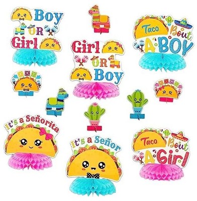 Haooryx 12 Stück Taco Bout a Baby Gender Reveal Wabenkugel Dekoration, 