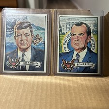 1972 Topps US Presidents Cards Lot # 34 John F. Kennedy & #36 Richard M. Nixon