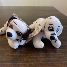 Disney Store 101 Dalmatians Lucky Penny NO Sound Bean Bag Plush Set NWT Vintage