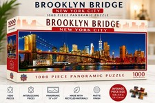 MasterPieces Brooklyn Bridge NYC 1000 Piece Panoramic Puzzle 13x39 New Sealed