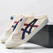 New Onitsuka Tiger MEXICO 66 SABOT Cream Mako Blue Slipper 1183C123-100 With Box