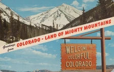 Sanborn Souvenir Colorado Land of Mighty Mountains Postcard Dexter Press