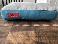 Brindle Teal Shredded Memory Foam Pet Dog Bed Orthopedic Design 17 X 11