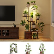 Plant Stand with Grow Lights Indoor Metal 11/10/9 Tiered Plant Shelf Flower Rack