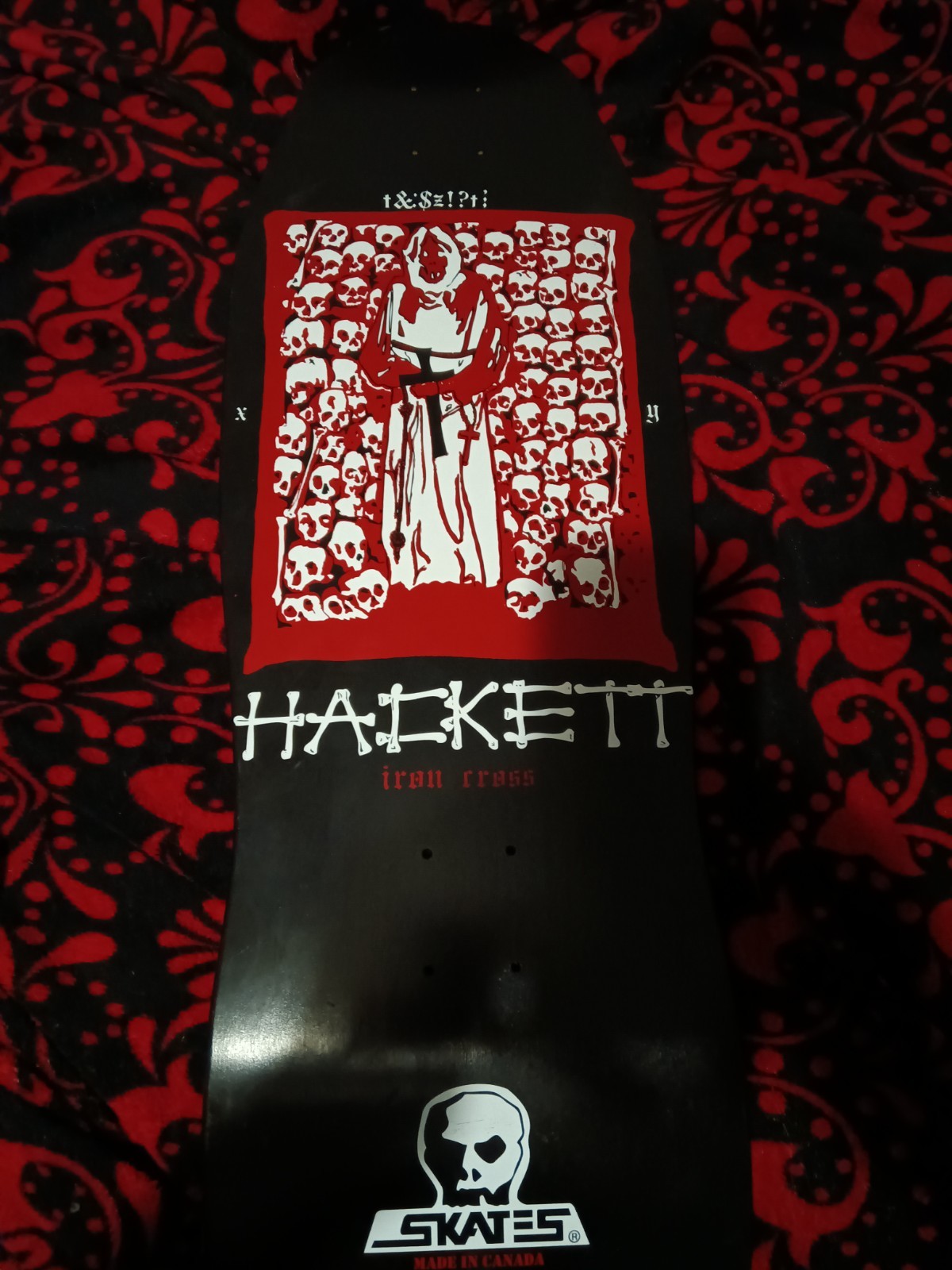 Dave Hackett IRON CROSS SKULL SKATES Skateboard | eBay