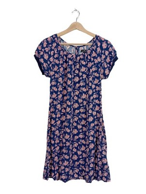 UVR CONNECTED Kurzarmkleid Damen Kleid Gr. DE 36 blau-rot-weiß Casual-Look