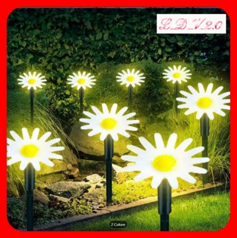 📢20 Luci LED Solare Forma Margherita Decorazione Realistica da Giardino IP44📢