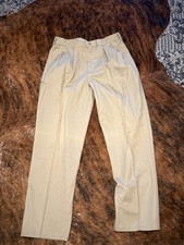 Vintage JCPenney Hunt Club Double Pleat Chino Pants 34x31 Tan Khakis Made in USA