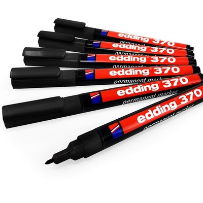 370 Permanentmarker mit Sprengkopfspitze - 1 mm - Schwarz - 6er Set