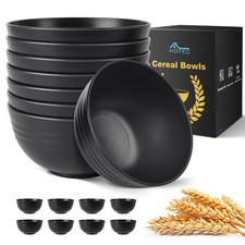 HOTEC BPA Free Unbreakable Wheat Straw 5.9 inches W x 3 H , Black