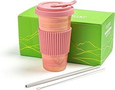Travel Coffee Mug Pink, Ceric Coffee Mug With Lid And Drinking St,