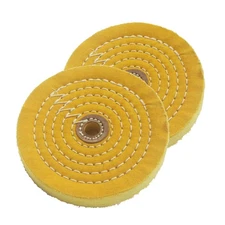 SATC Tools 150mm Buffing Wheel for Bench Grinder, Set of 2, 6 Inch, Yellow Firm