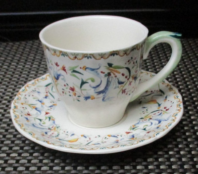 Gien - FRANCE, Toscana 3 inch Flat Cup & Saucer Set(s); Several; Excellent