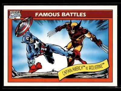 1990 Impel Marvel Universe #115 Captain America vs. Wolverine
