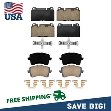 Front and Rear Ceramic Brake Pads w/Hardware for 2013-2017 Audi Q5