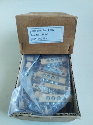 50x ERDE/NEUTRALE SAMMELSCHIENE 4 LOCH SCHRAUBE MIT BEFESTIGUNGSLÖCHERN BLOCKVERBINDER KLEMME 1b