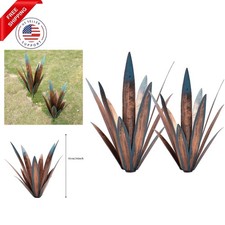 2pcs Tequila Rustic Sculpture DIY Metal Agave Plant Home Decor Rustic Hand Pa...
