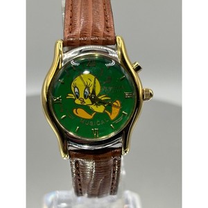 Vintage Warner Bros Tweety Bird Green Face Water Resistant Genuine Leather Watch Warner Bros. | Accessories | Warner Bros Brand New Vintage  main image 2