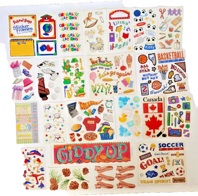 VTG 80s 90s Frances Meyer Scrapbook Stickers - Golf Canada Soccer Irish Music