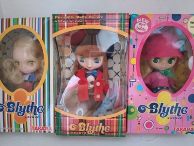Petite Blythe TAKARA Rare 3-Doll Set Piccadilly Dolly Encore Dottie Dot Mondrian