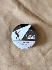 Vintage Black Hawk Typewriter Ribbon Tin Indian Chief Shooting Arrow W Spool thumbnail