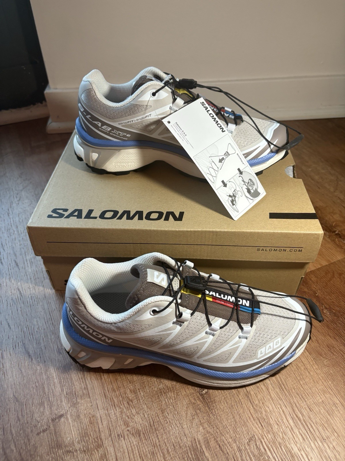 Salomon XT 6 Silver Cloud Iron Ultramarine donna 5 uomo 4 L4773910020 NUOVO DS