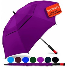 /62/68/72 Inch Automatic Open Golf Umbrella Oversize Extra Large Double Canop...