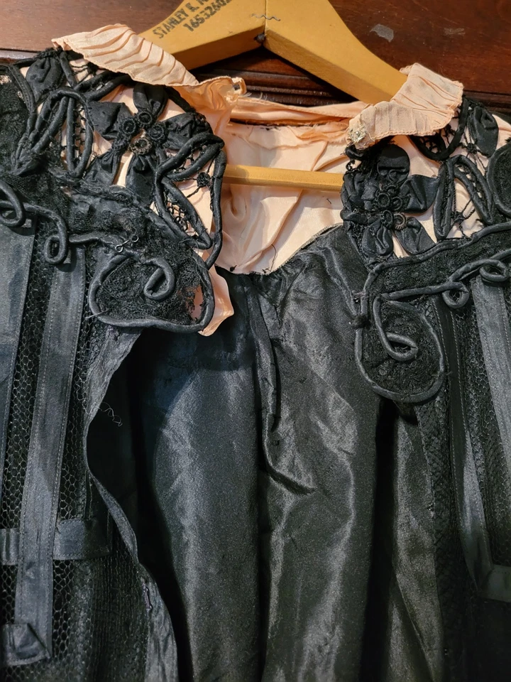 Edwardian Antique Black Lace Dress - Image 4 of 4