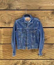 Vintage Levis Big E Size 38 Trucker 0 Stamp Rivet Lot 557 XX Jean Jacket - Rare
