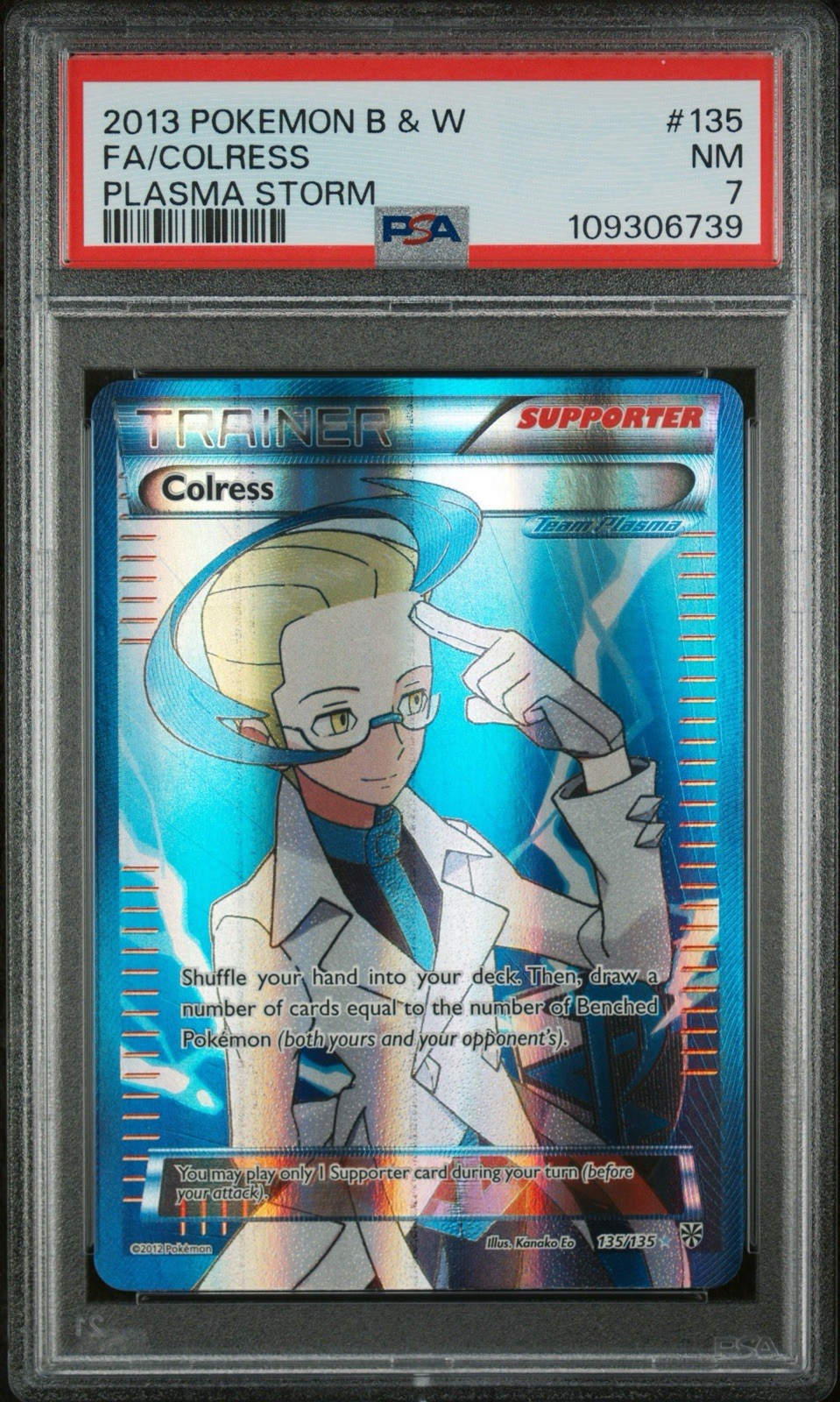2013 B&W Plasma Storm Colress Full Art #135 PSA 7 NM