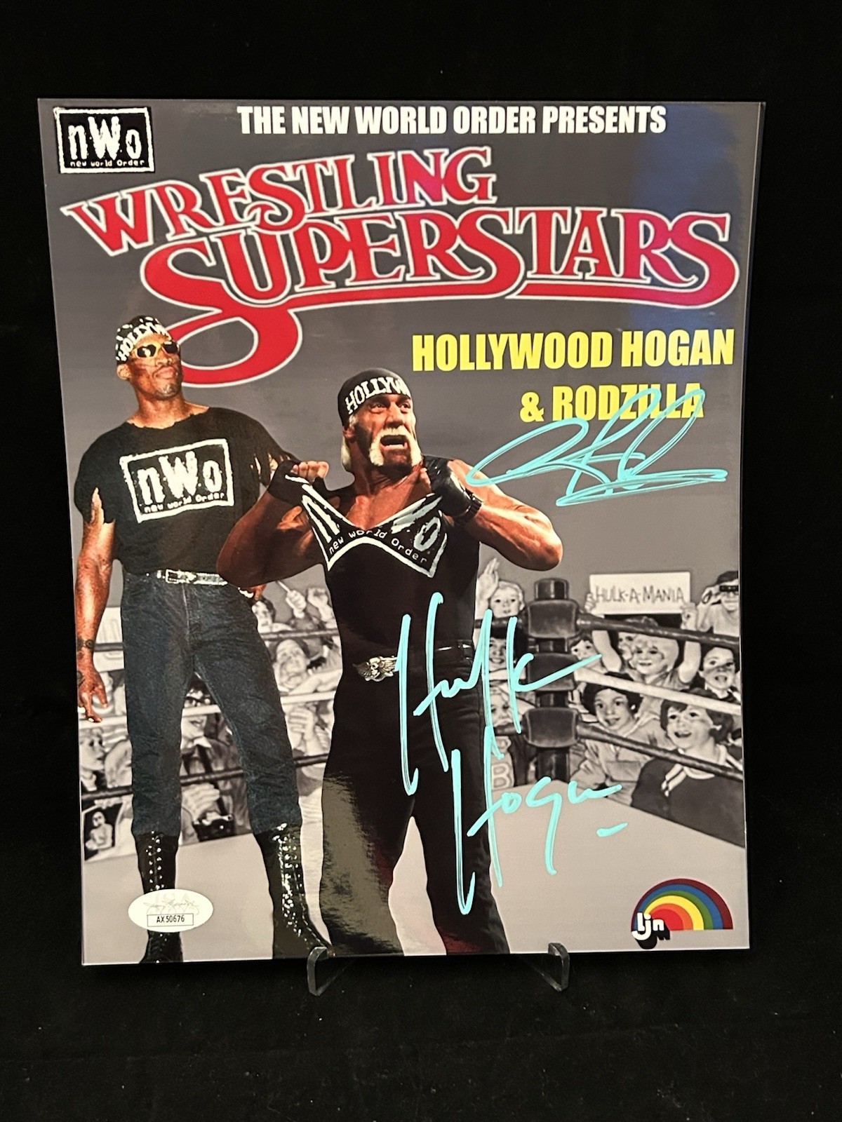 Hulk Hogan Autographed Signed & DENNIS RODMAN NWO 8x10 Photo JSA COA 