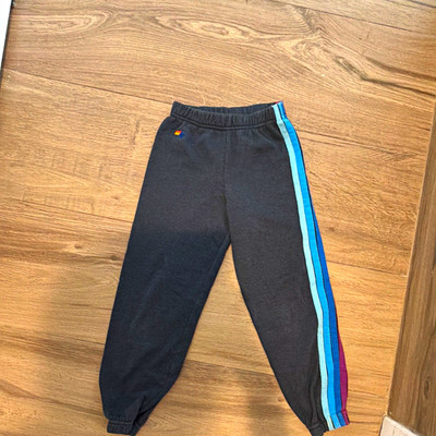 Kids Aviator Nation Black 5-Stripe Jogger Sweatpants Fleece Cotton