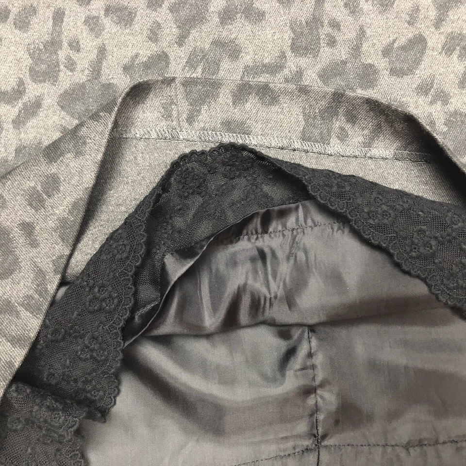 Falda Jessica Simpson Mujer 2 Gris Estampado Animal Cremallera Expuesta Cindy Bolsillo Encaje Foto 4 de 4