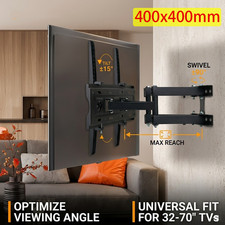 TV Wall Bracket Mount Swivel Tilt for 32 40 42 46 50 55 60 65" TVs Full Motion