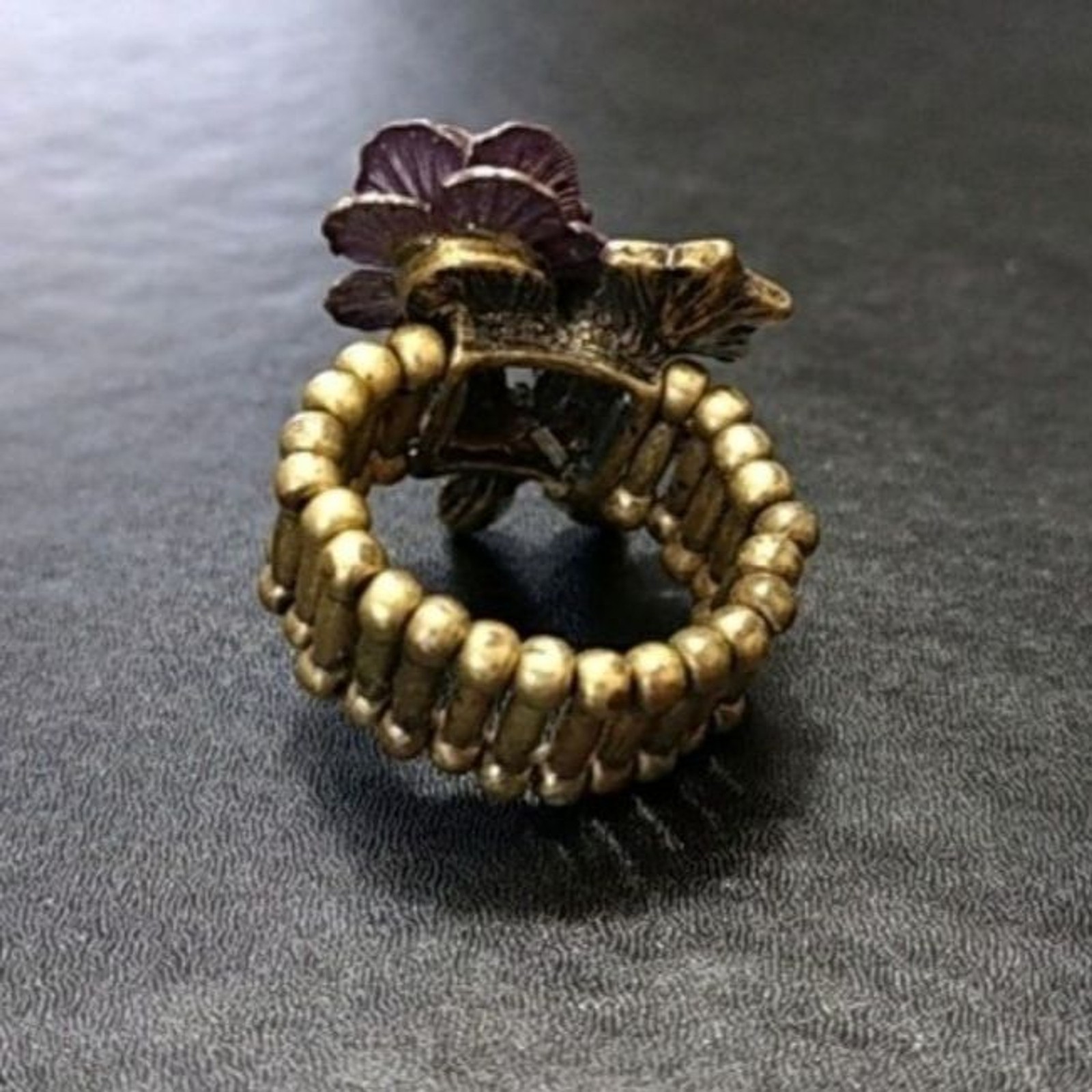 Multi colored rhinestone flower ring - image 4