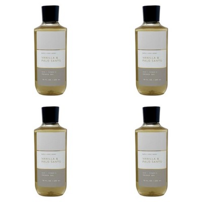 4x Bath and Body Works Vanilla & Palo Santo Shower Gel (Men's Collection), 10 Oz