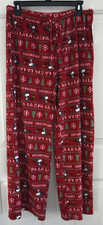 NWT Peanuts Snoopy Woodstock Christmas Women's Large Velour Sleep Pajama Pants