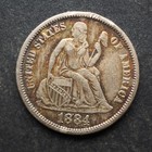 1884 **P**SEATED LIBERTY SILVER DIME  ***NICE COIN!*** FREE SHIPPING! M8077