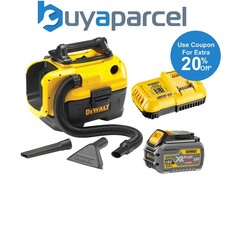 Image of DeWalt DCV584L Flexvolt XR 14.4V 18v Wet Dry Cordless Corded Vacuum +6ah Battery